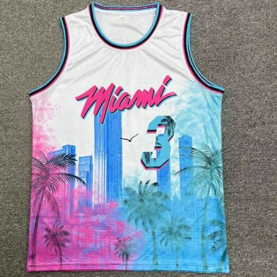 3 Wade Miami heat Hip hop basketball jersey